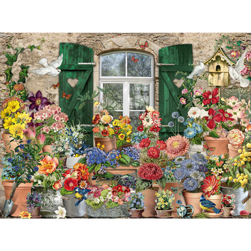 Flowers Outside 1000 Piece Jigsaw Puzzle Bits and Pieces