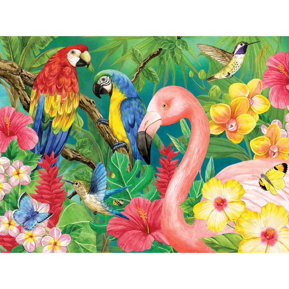 Tropical Birds 1000 Jigsaw Puzzle Bits and Pieces