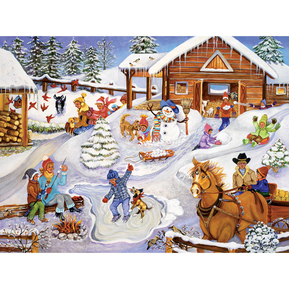 Winter Fun On The Farm 500 Piece Jigsaw Puzzle Bits and Pieces UK