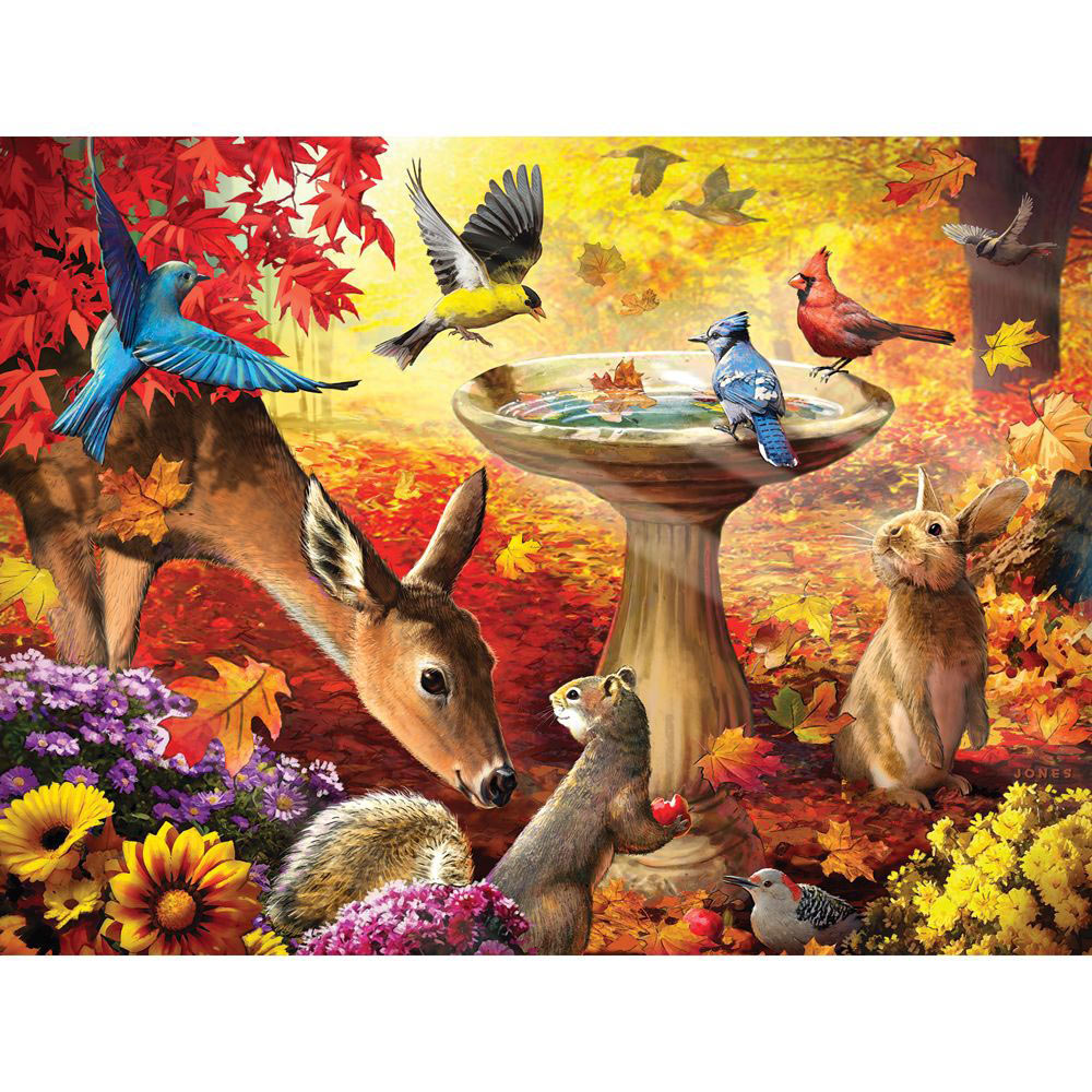 Autumn Birdbath 500 Piece Jigsaw Puzzle Bits and Pieces UK