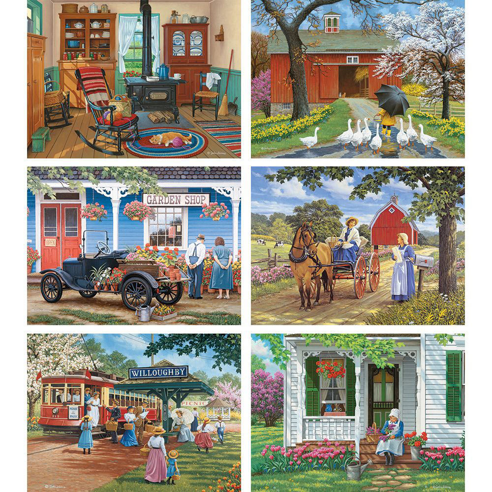 Set of 6: John Sloane 300 Large Piece Jigsaw Puzzles | Bits and Pieces UK