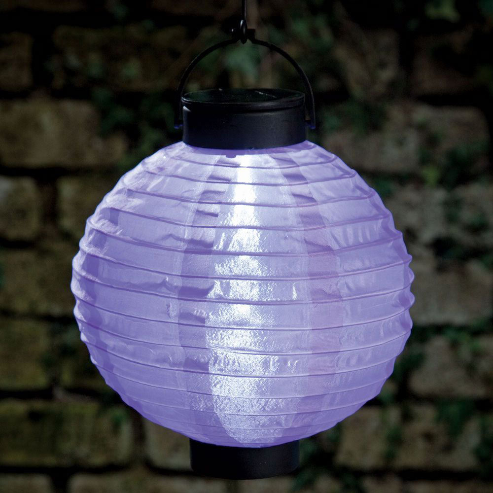 Purple-Solar Outdoor Oriental Garden Lantern | Bits and Pieces UK