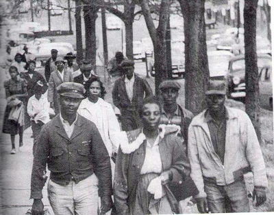 Black Residents Walking, Montgomery Bus Boycott, 1955 Black Residents Walking, Montgomery Bus Boycott, 1955
