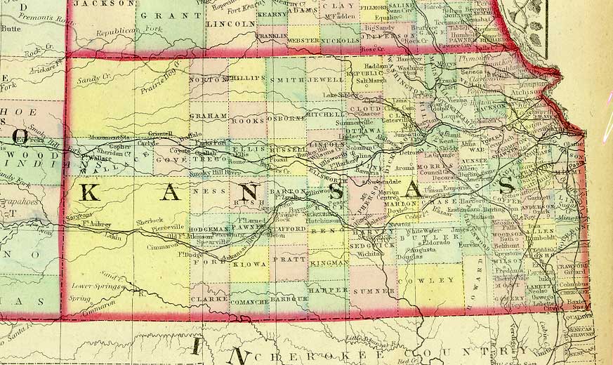 Map of Kansas, 1872 Map of Kansas, 1872
