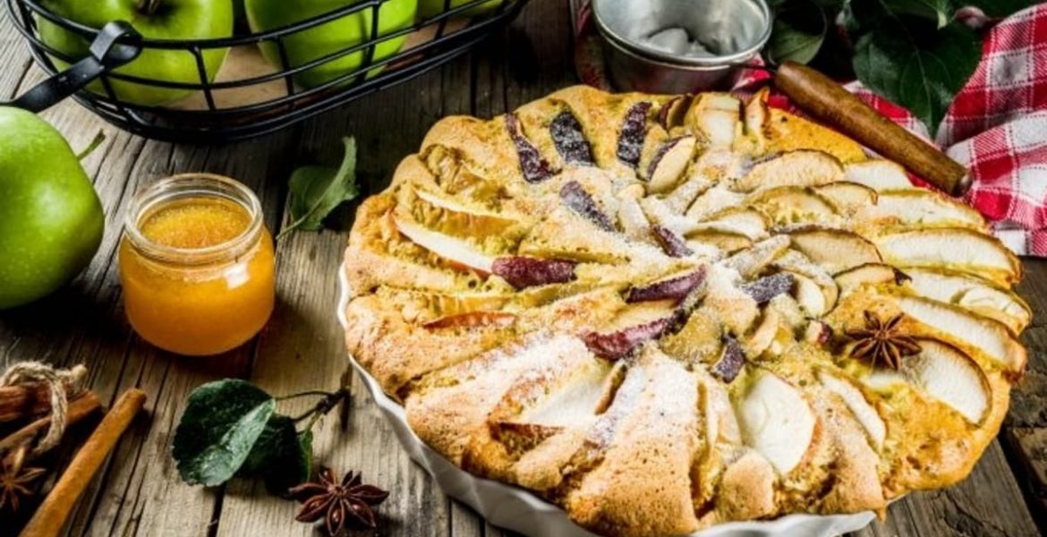 tarta de manzanas verdes