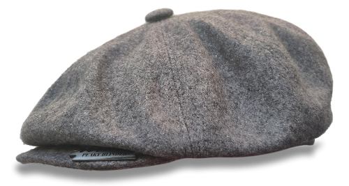 Boina clásica estilo Gatsby de lana gris, un accesorio de moda retro para un look vintage y elegante.