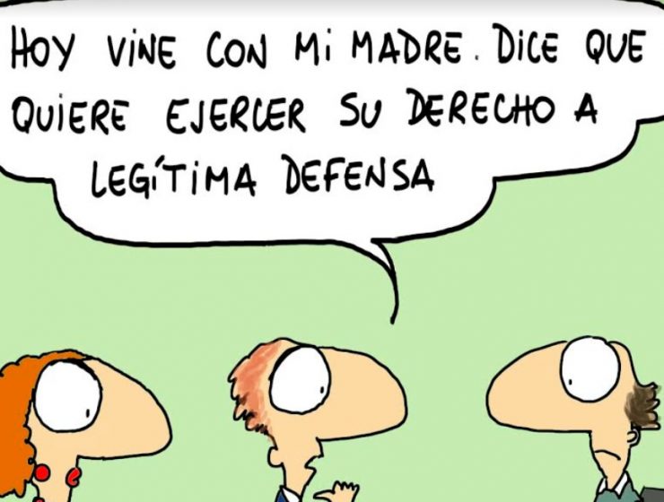Chiste de psicólogo: paciente llega a terapia con su madre que reclama legítima defensa