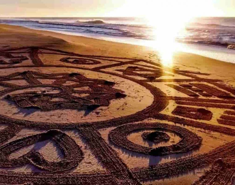 mandalas en la playa