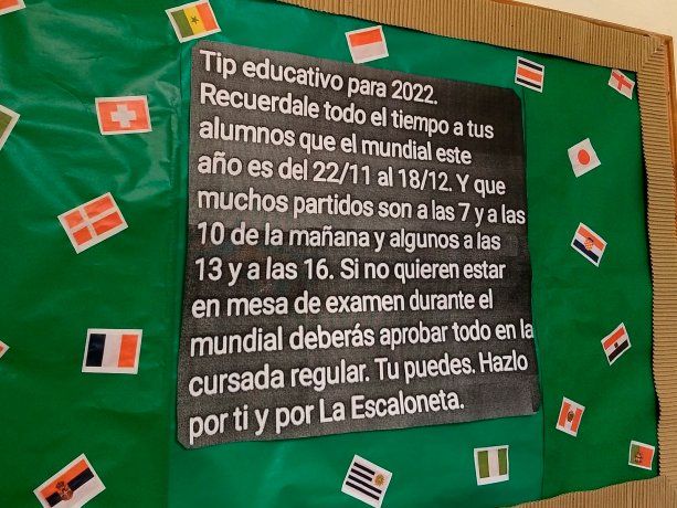 «Hacelo por vos y por la Scaloneta»: el ingenioso cartel de los docentes para que los chicos no se lleven materias a diciembre 5