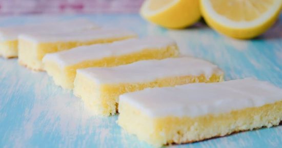 receta de cuadraditos de limón glaseados