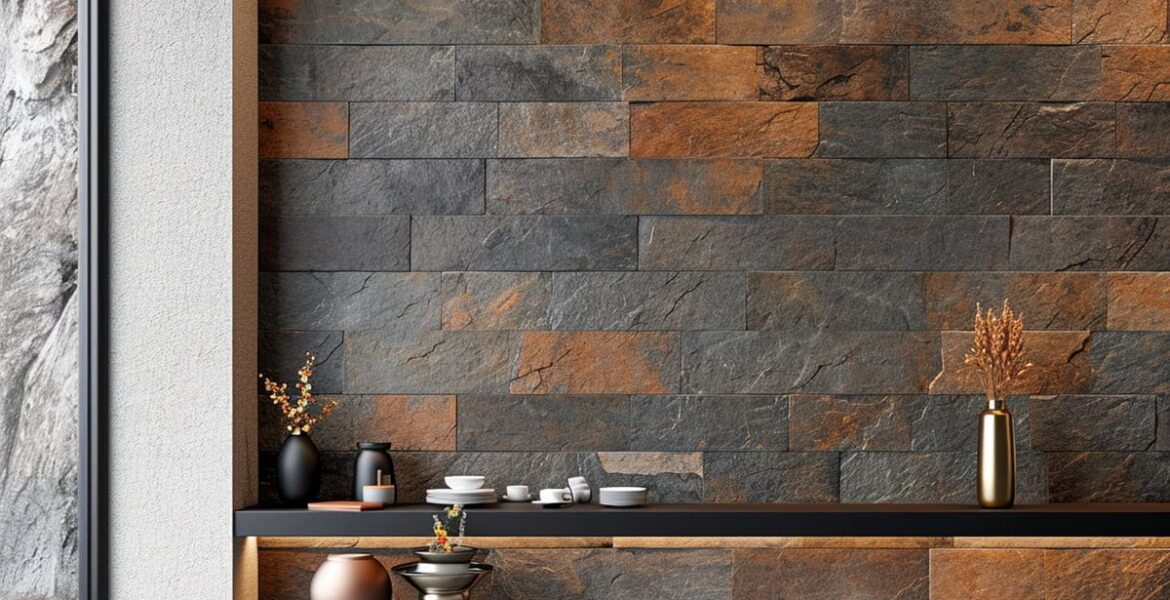 Pared de piedra para salas