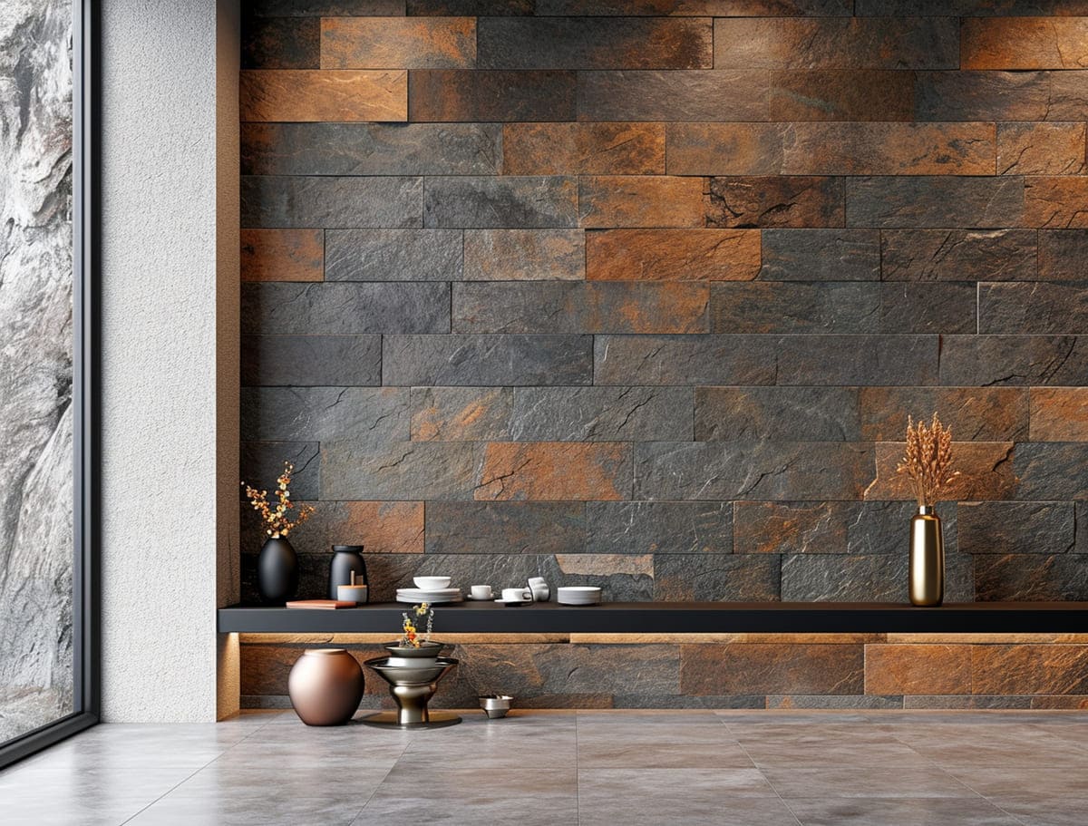 Pared de piedra para salas