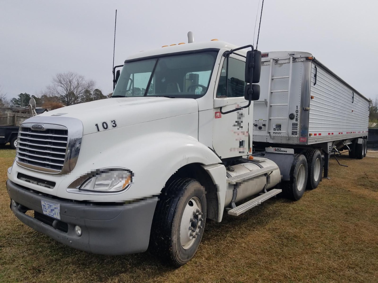 2007 Freightliner and 2012 Hopper Timpte Hopper