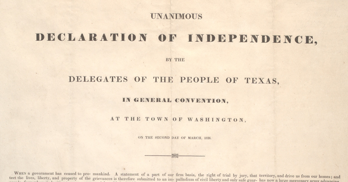 Texas Declaration Of Independence Bunk