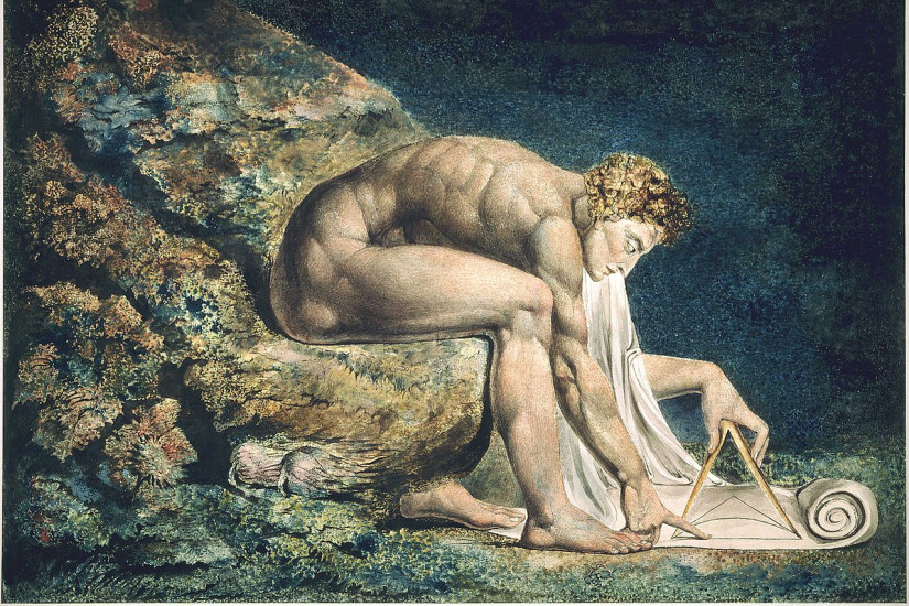 William Blake painting of Newton, 1795–c.1805.