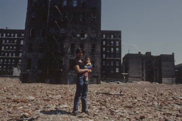 Young mother, St. Ann's Ave at E. 140th St., Bronx, 1977