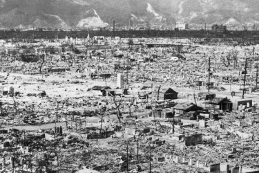 Aftermath of the atomic bomb in Hiroshima.