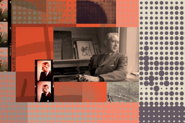 Collage of photos of Lionel Trilling.