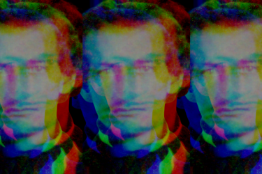James M. Hinds portraits shown blurry as if ink colors were misaligned during printing.