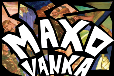 Maxo Vanka's name imposed over his murals.