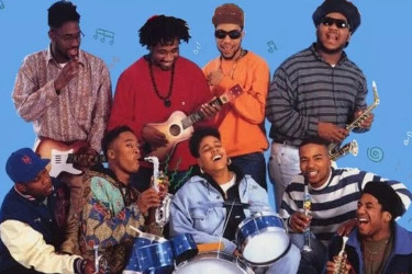 Group of people playing various instruments
