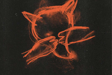 Coyote covering his eyes, as depicted on the cover of Julian Brave Noisecat's book "We Survived the Night."