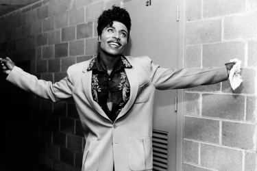 Black and white image of Little Richard.
