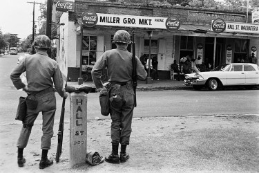 Two National Guard soldiers in Montgomery, Alabama.