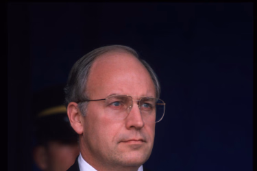 Dick Cheney at his 1989 swearing-in as secretary of defense.