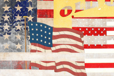 A collage of the American flag.