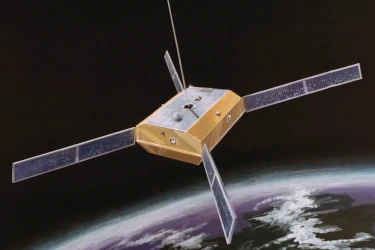 The Parcae satellite over the earth.