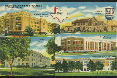 Postcard of West Texas State College, 1946.
