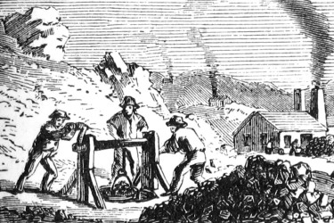 Illustration of 18th century lead miners.
