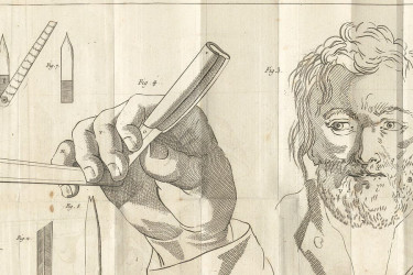 Patent illustrations for an early guarded razor for shaving.