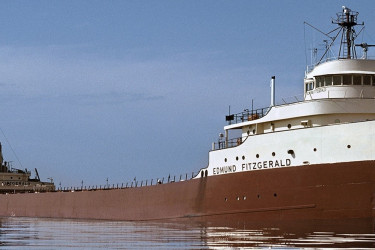 Edmund Fitzgerald ship on the water.
