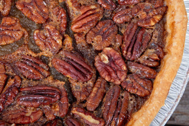 Close up photo of Pecan Pie.