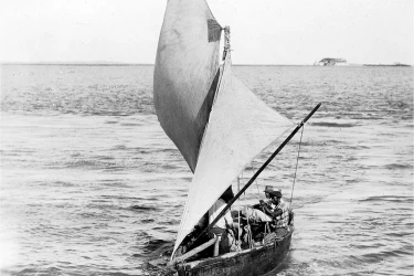 Boat sailing out of Charleston Harbor
