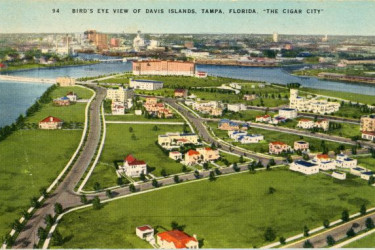 Postcard of the Davis Islands neighborhood in Tampa, Florida.