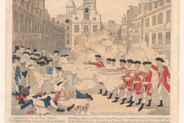The Boston Massacre, printed by Paul Revere Jr., 1770.