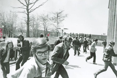 Students flee gunfire on the campus of Kent State