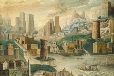 "A City of Fantasy" painting from the mid 19th century