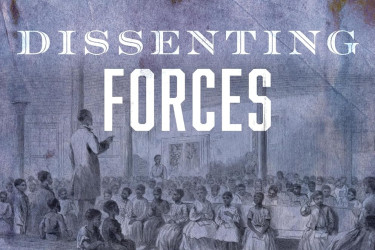 Black women at an abolitionist meeting, from the book cover of "Dissenting Forces"