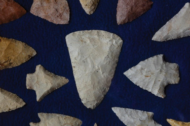 A collection of arrowheads.