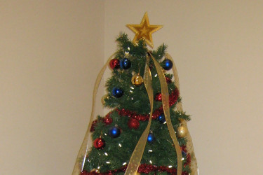An artificial Christmas tree
