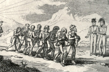 Engraving of enslaved Christians in Algiers, 1815