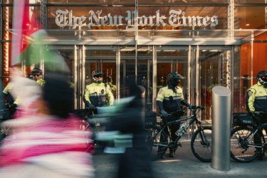 Police outside of the New York Times building.