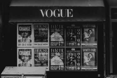 Vogue Magazine stand.