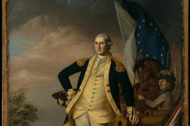 George Washington portrait in which he rests his hand on his hip.