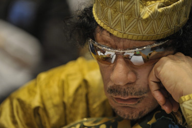 Muammar Gaddafi during the 12th AU Summit in February 2009