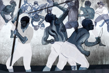 Illustration of a slave rebellion.